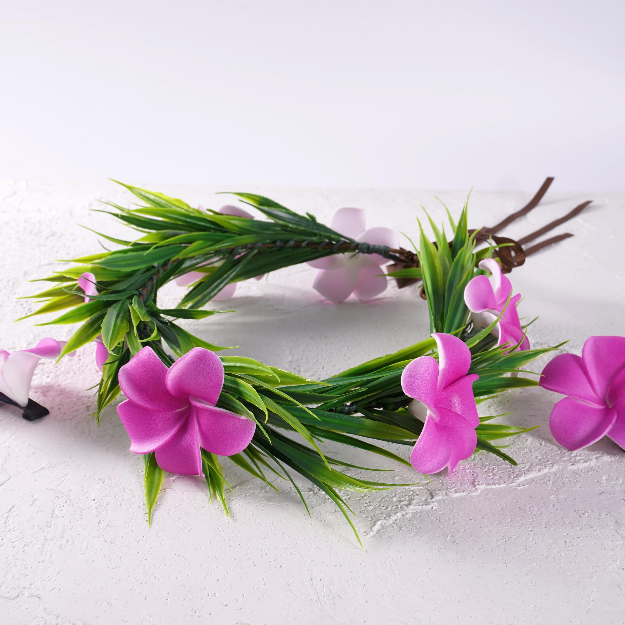Hawaiian Flower Crown Headband Artificial Orchid Tropical Summer Beach Party Acc Hawaiian Flower Crown Headband, Blue Tropical Leis Floral  main image 2