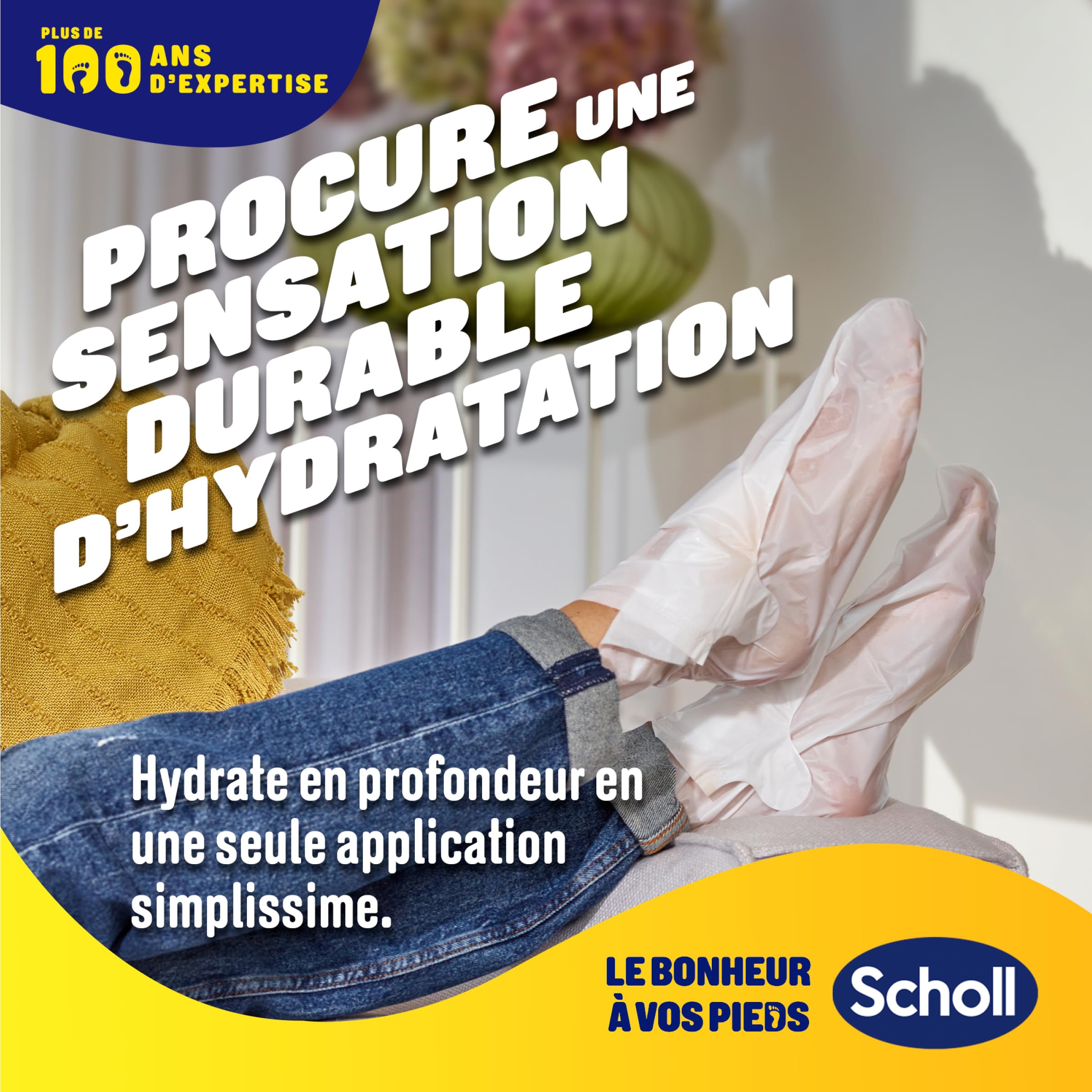Scholl Masques pour pieds Nourrissants - Lot de 4 paires - Des pieds plus doux en une seule application - Formule composée d'huile de manuka, d'urée et de beurre de karité pour une hydratation intense