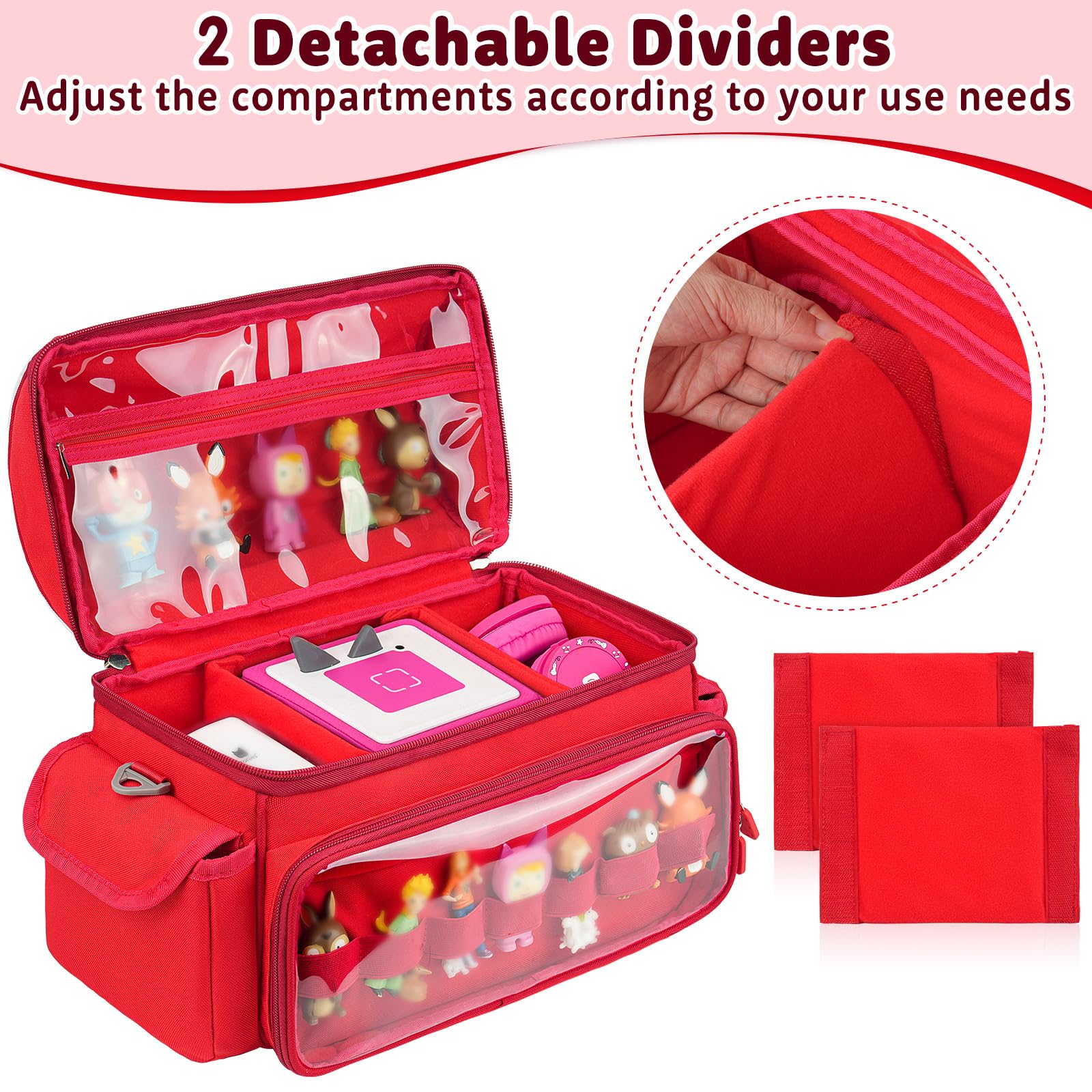 Jaffzora Carrying Case Compatible with Toniebox 2 & 1 Starter Set,Cute Storage Bag for Tonies Figures Characters,Tonies Headphones & Accessories - Image 4