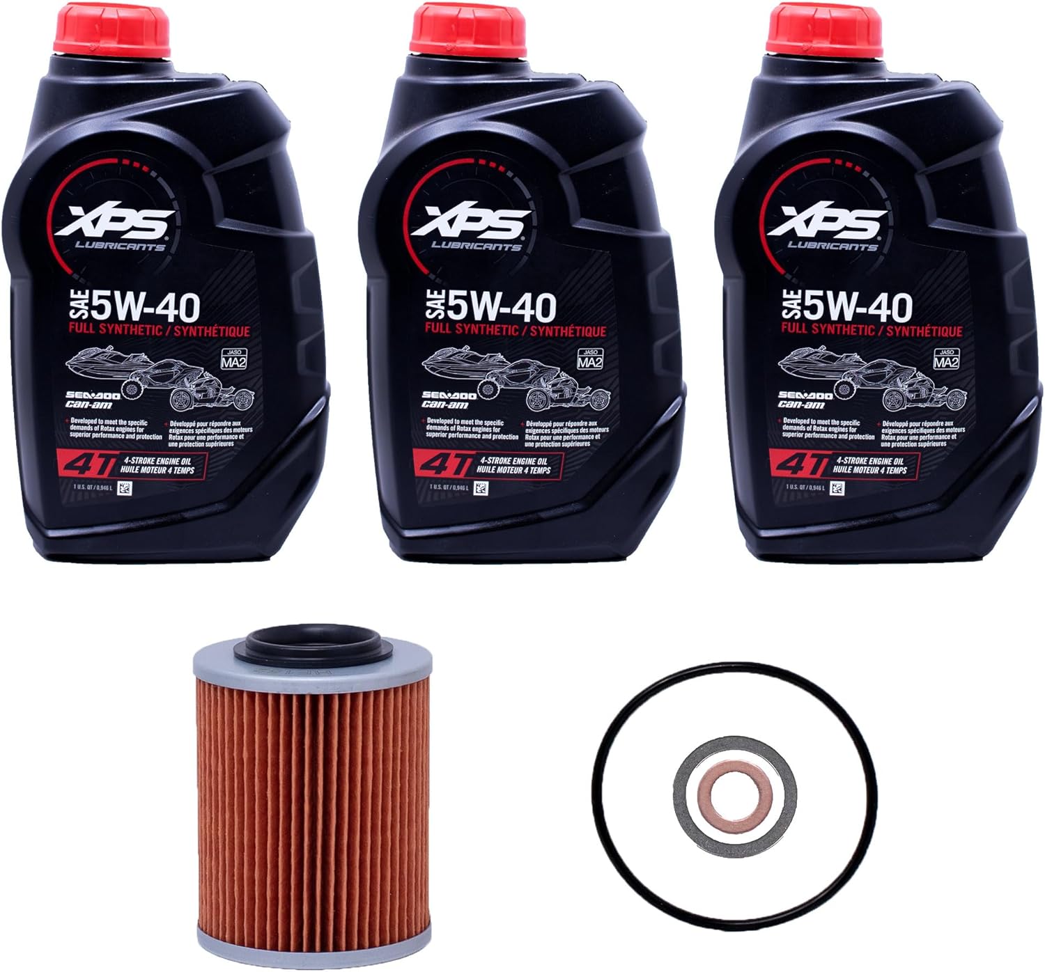 Can-Am XPS 4-Stroke Semi Synthetic Oil Change Kit for Can-Am Defender HD8 DPS 2016-2019