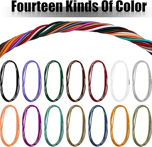 Miniatura 2 de 14 unidades de 4.9 pies, bandas elásticas de goma de 30 a 64 galones, cubo de basura colorido, lazo para basura al aire libre, 14 colores