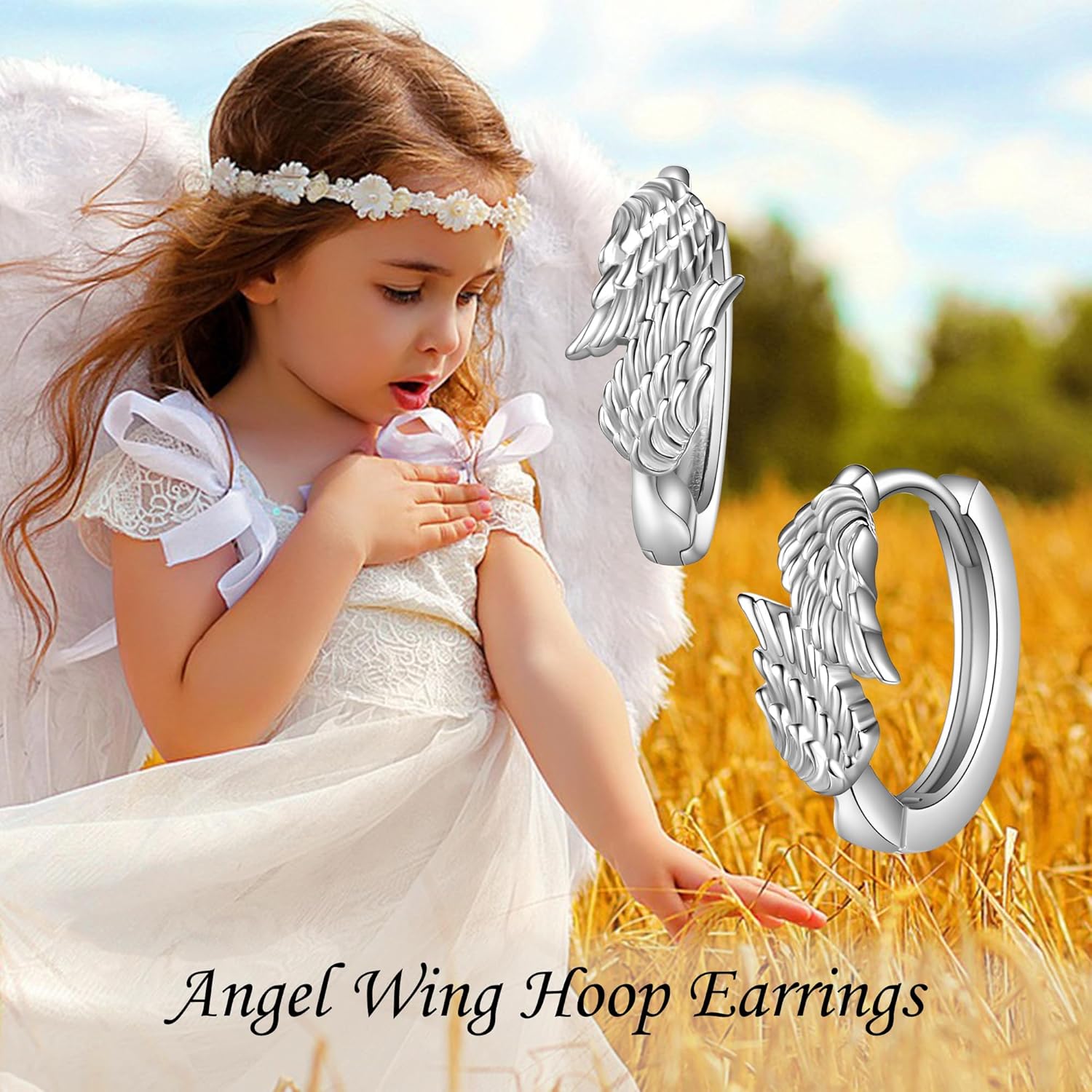925 Sterling Silver Angel Wing Earrings Beautiful Wing Hoop Earrings For Women Jewelry Presents
