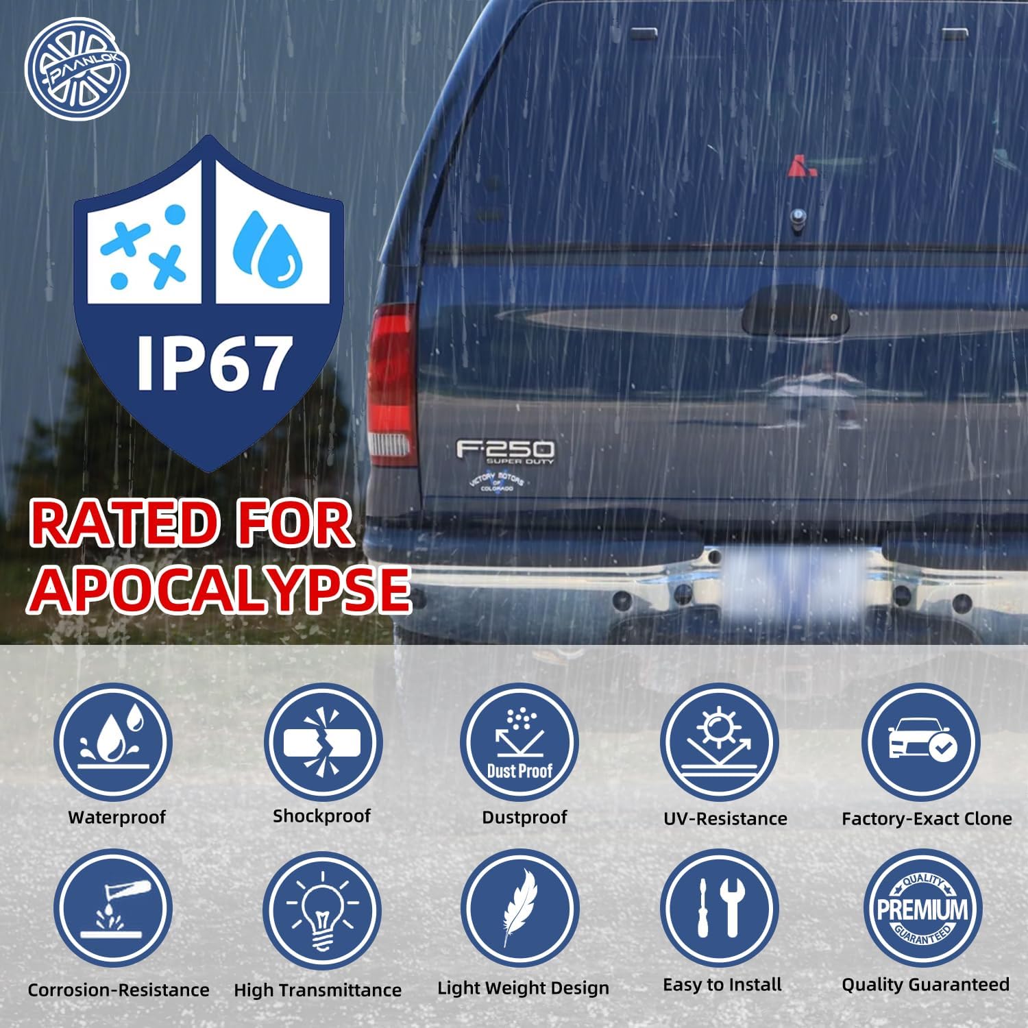 Tail Lights Pair for 1997-2003 Ford F-150, 2004 F-150 Heritage, 1997-1999 F-250 Light Duty, 1999-2007 F-250 F-350 F-450 F-550 Super Duty, Direct Fit, No Bulbs, DOT (OE Red (Left Side))