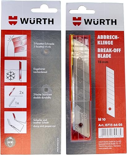 Würth Abbrechklingen für Cuttermesser 18 mm 10 Stück ( 0715 66 05 )