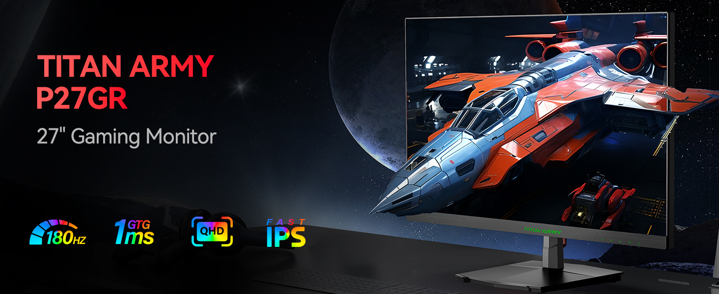 Amazon.com: TITAN ARMY 27 Inch 180Hz 1440p Gaming Monitor, Fast