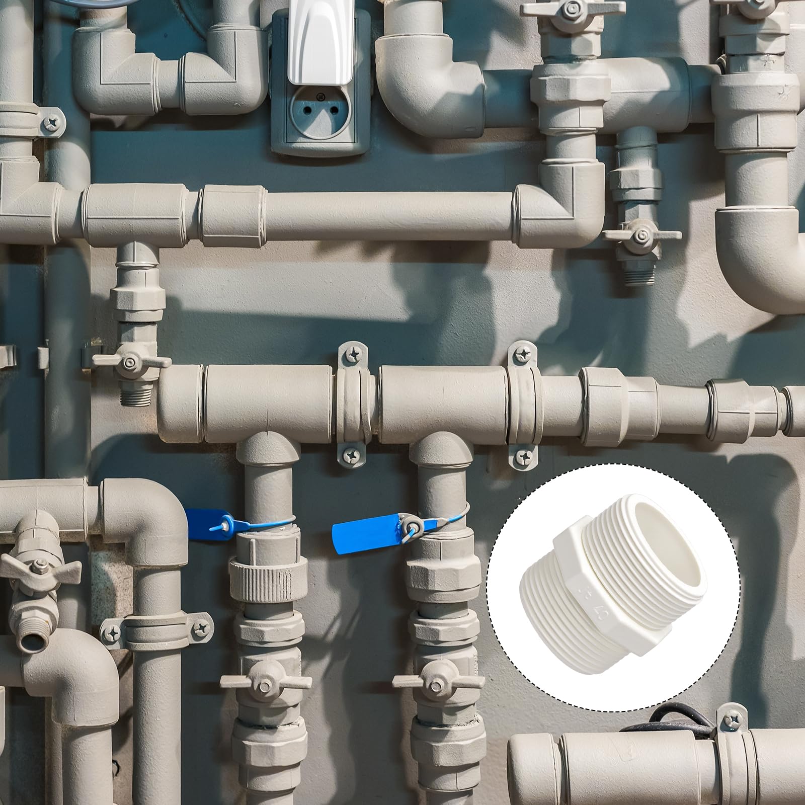 METALLIXITY PVC Hose Adapter, (G1-1/4 x G1-1/4 Male Thread) 2Pcs, PVC Pipe Fitting Connector, for Water Supplies Build DIY - Image 4