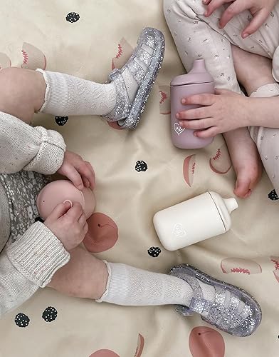 Miniatura 9 de Vasos de silicona para bebés, tapa confiable, taza de entrenamiento irrompible de 6 onzas (boquilla rosada)
