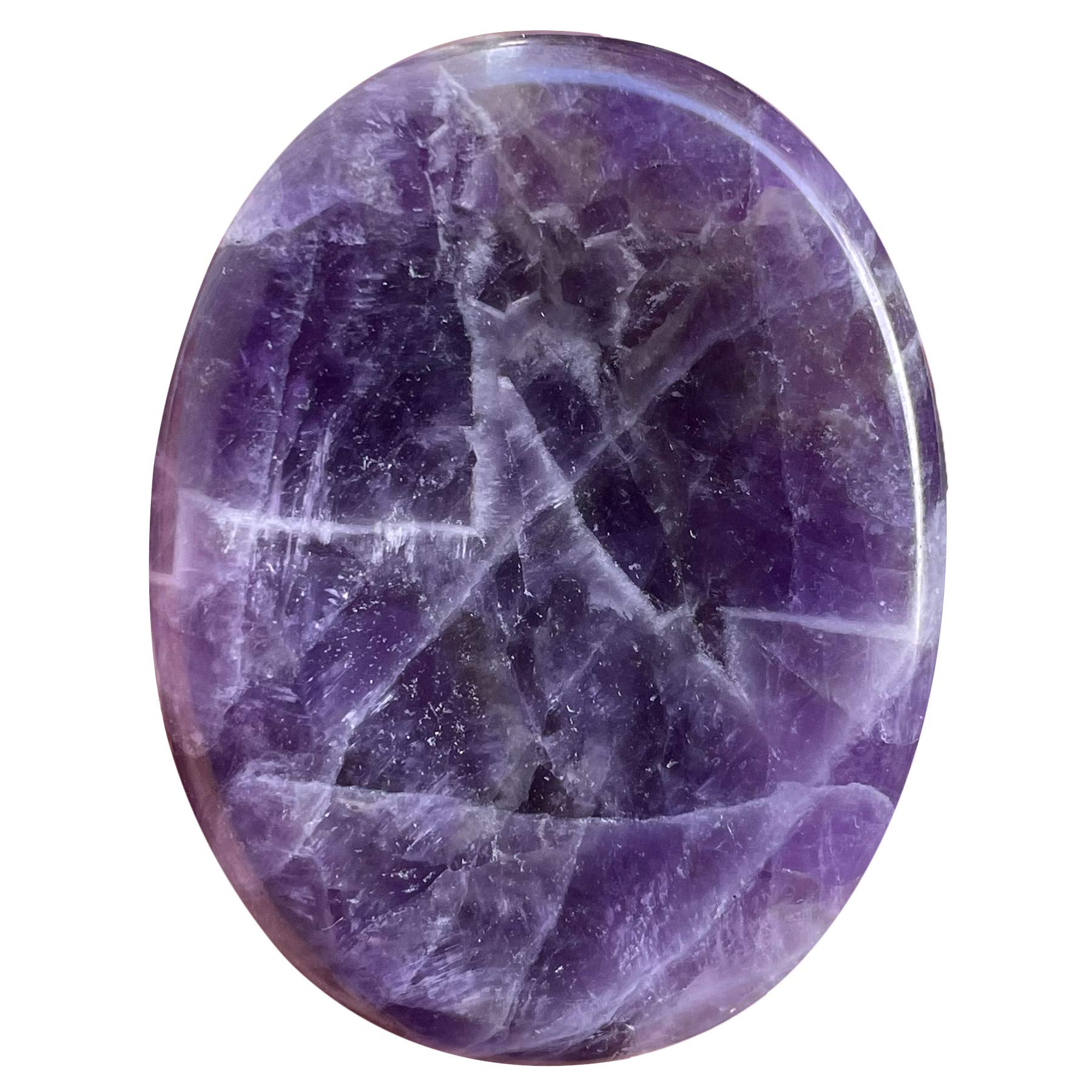 favoramuletfavoramulet Natural Crystal Thumb Worry Stone for Anxiety, Oval Pocket Palm Stone Therapy Geometry Healing Reiki Balancing