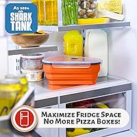 Vista 3 de PIZZA PACK The Perfect Reusable Pizza Storage Container with 5 Microwavable Serving Trays - BPA-Free Adjustable Pizza Slice Container to Organize &
