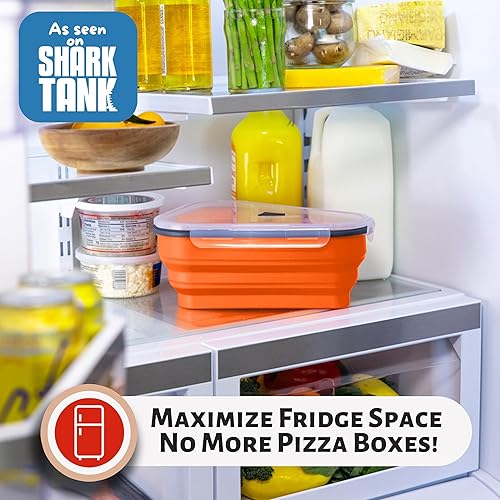 Miniatura 3 de PIZZA PACK El contenedor de almacenamiento de pizza reutilizable perfecto con 5 bandejas para servir en el microondas, contenedor ajustable para