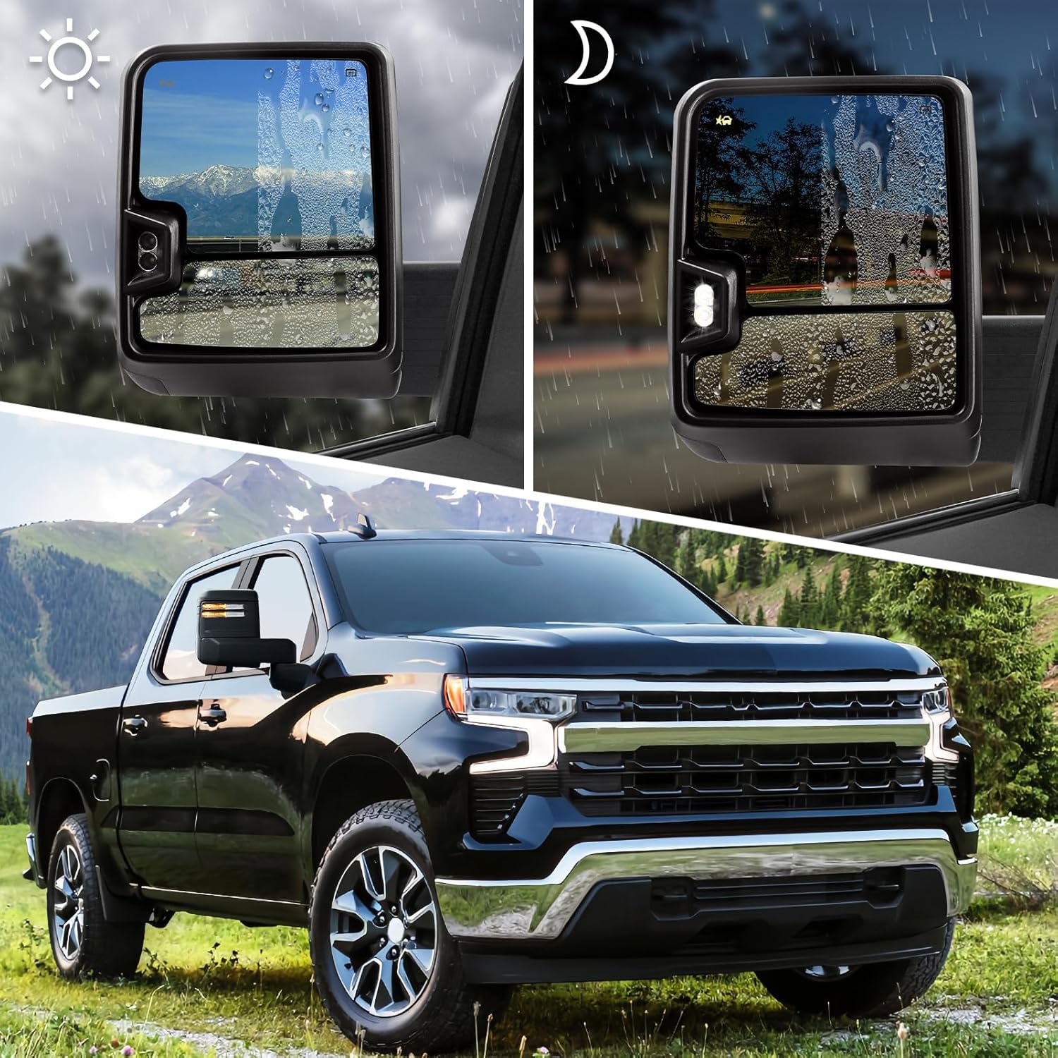 Image showing heated mirror function clearing condensation