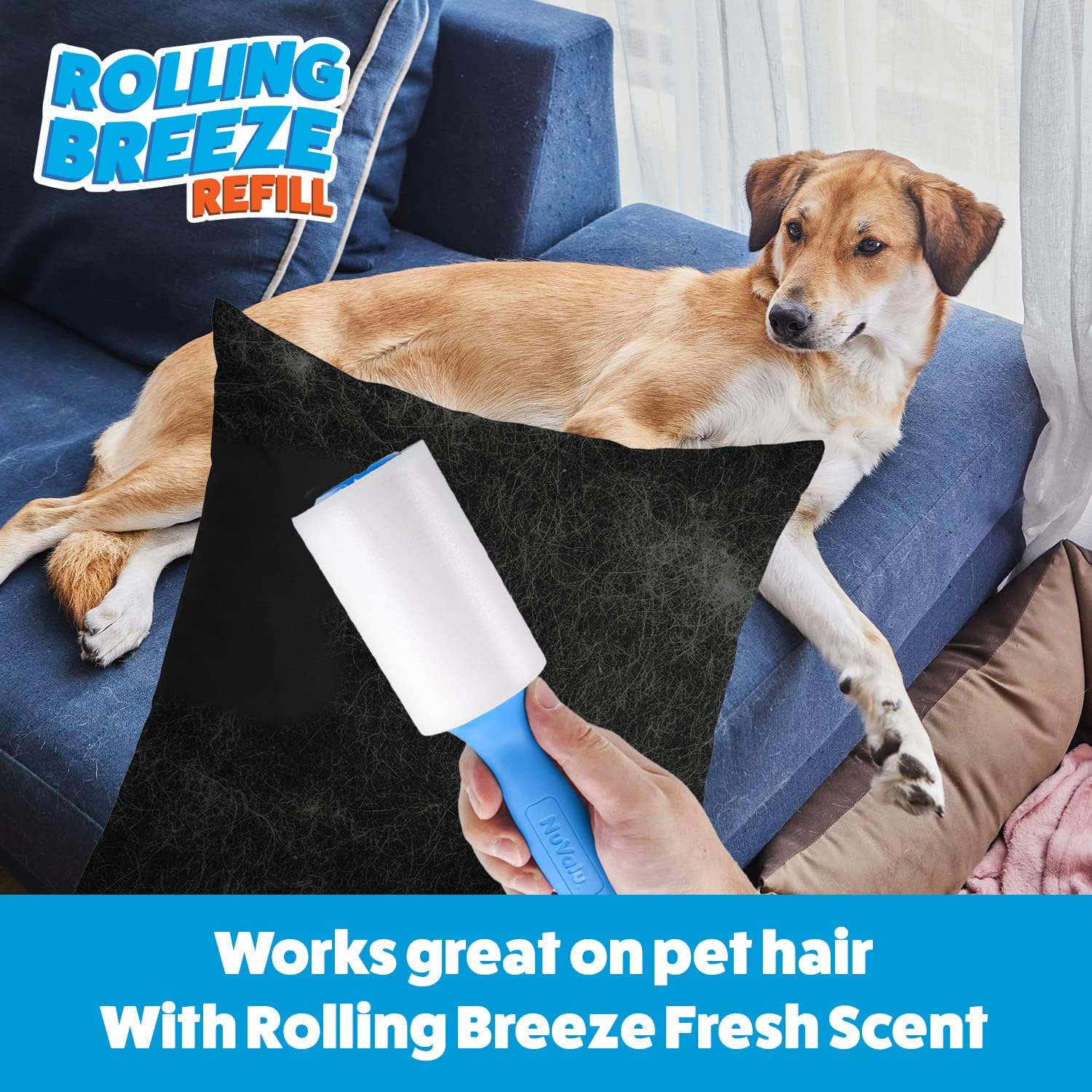Rolling Breeze Scented Lint Roller Refill (12 Pack, 1080 Sheets)