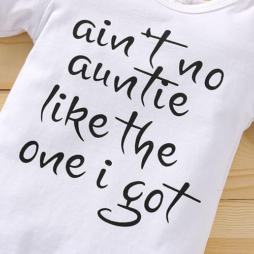 Miniatura 3 de Aint No Auntie Like The One I Get Baby Boy Ropa de niño con letras impresas en la tía con texto en inglés "Auntie Like The One I Get Baby Boy"