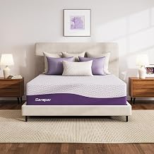 Sersper 14 Inch Queen Mattress Cooling Memory Foam with Orthopedic-Inspired Design for Pressure Relief & Back Pain, Copper Gel & Bamboo Charcoal Infused, Bed in a Box, Made in USA