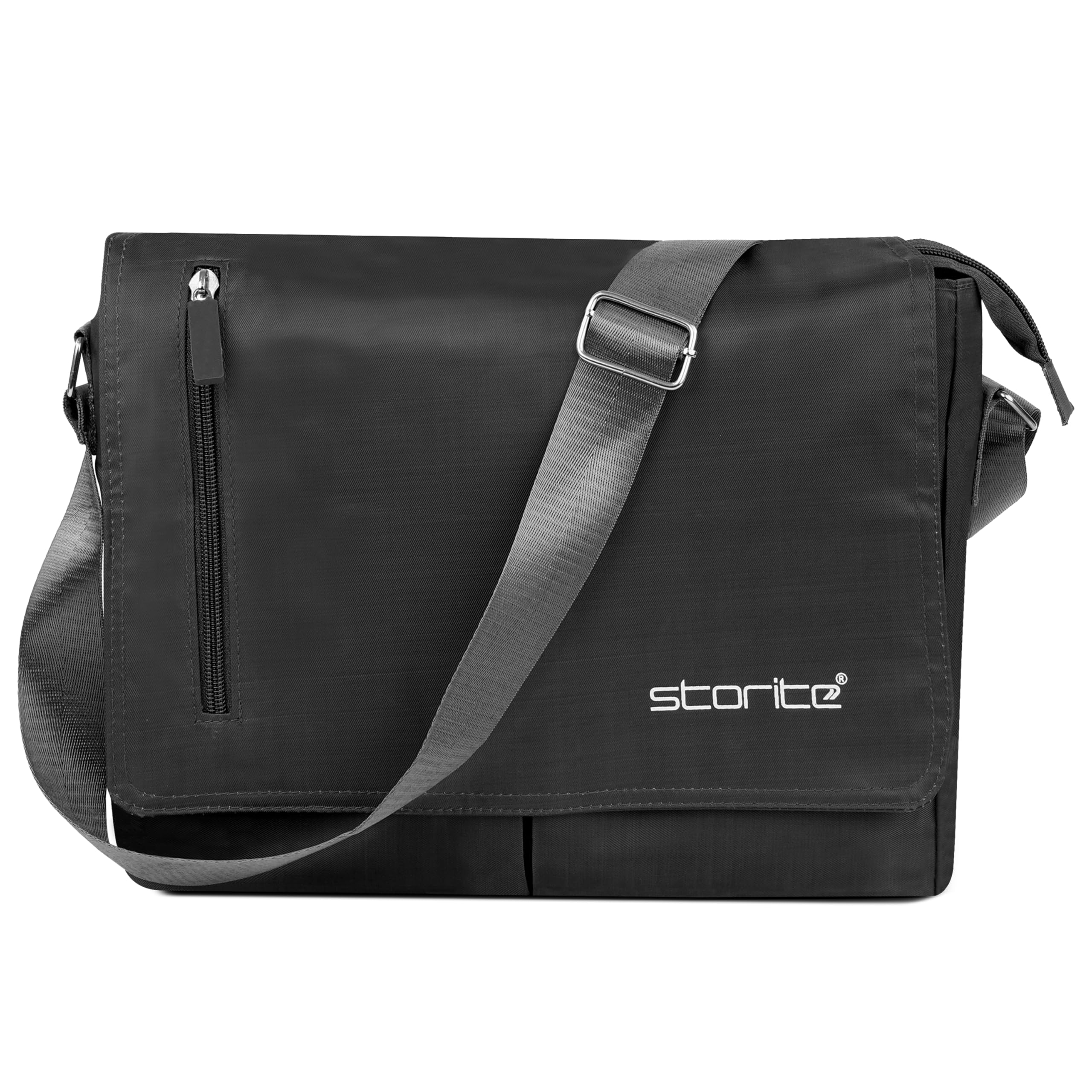 Twill Sling Cross Body Travel Office Business Satchel Messenger One Side Shoulder Bag for Men & Women (Dark Olive Gray)