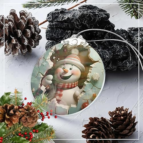 Miniatura 8 de Adornos de Navidad 2025, Lindo Muñeco de Nieve, Adornos Únicos de Navidad Muñeco de Nieve Ornamento de Acrílico de 4 Pulgadas Arte, Regalos de