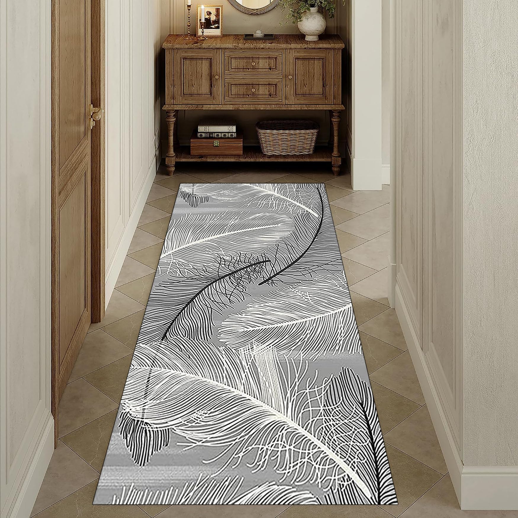 Alfombra para lavadero y entrada transitable con base acolchada y textura lavable