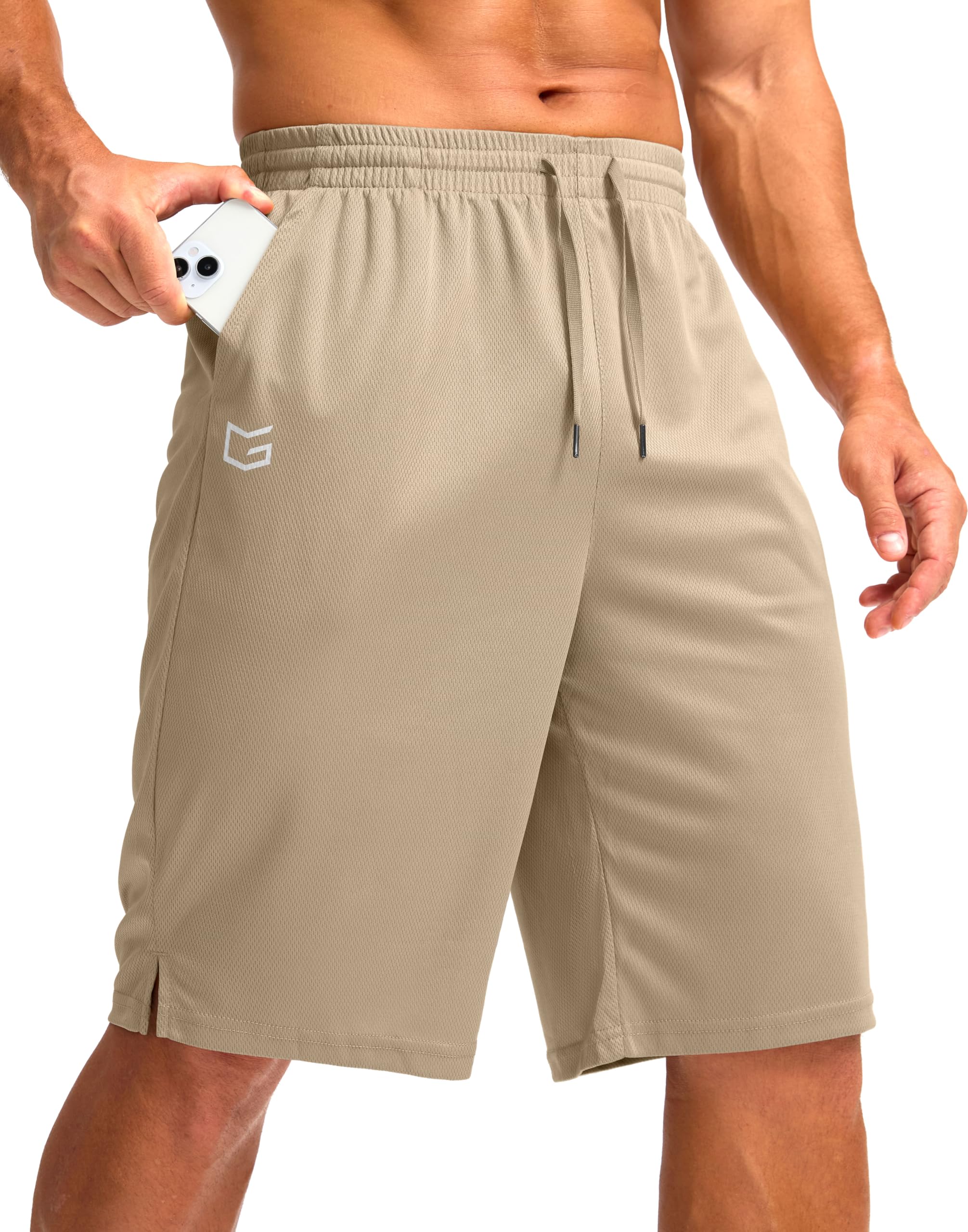 G Gradual Men's Athletic Shorts with Pockets 11" Long Basketball Shorts Lightweight Quick Dry Gym Workout Shorts for Men