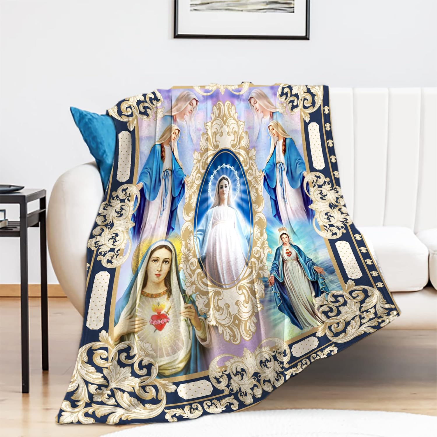Virgin Mary Blanket Microfiber Our Lady of Guadalupe Throw Blanket Warm Cozy Flannel Prayer Christian Blankets for Women Religious Catholic Gifts for Women Man 51'' x 59'' (Virgen Maria 01) - Image 8