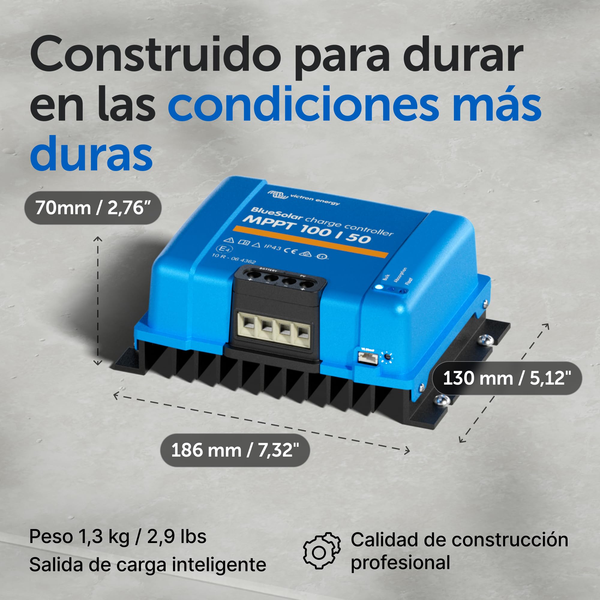 Victron Energy BlueSolar MPPT 100V 50A 12/24V Controlador de Carga Solar