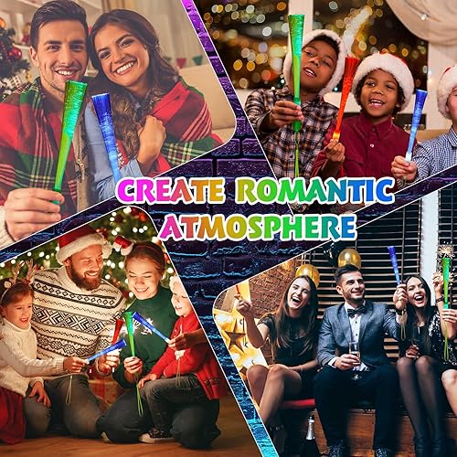 Miniatura 5 de Sotiff 48 varitas de fibra óptica de Navidad a granel con 3 modos intermitentes incluidos, baterías LED intermitentes, varitas de fibra de colores