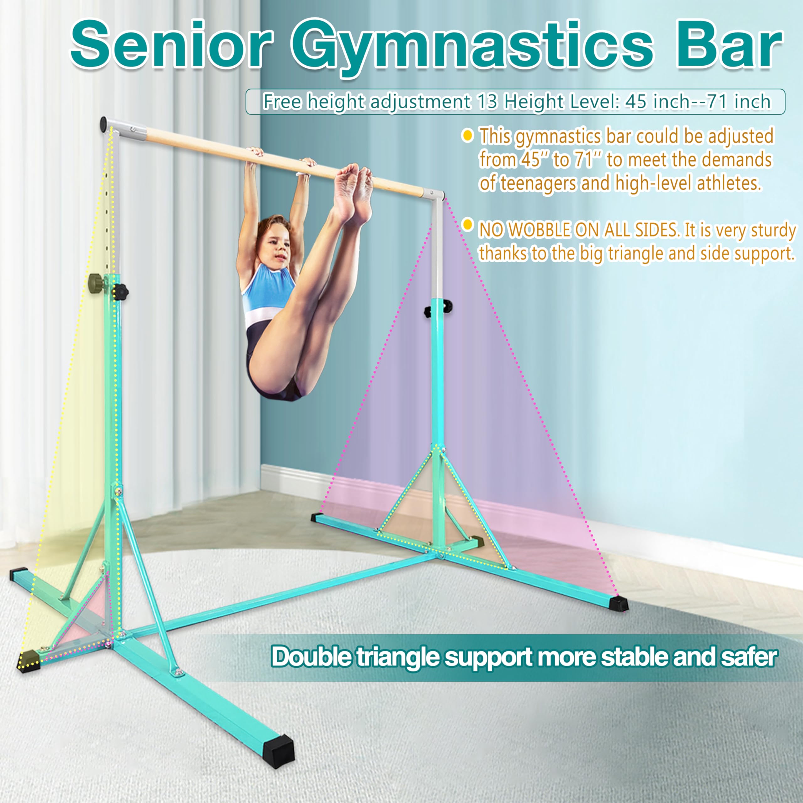 PreGymnastic Updated 6 Ft Gymnastics Kip Bar, Super