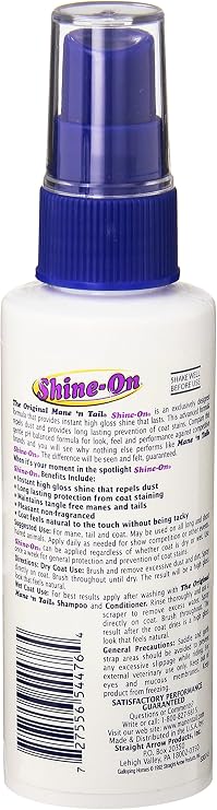 Straight Arrow Mane N Tail Shine on Equine for Horse, 4-Ounce