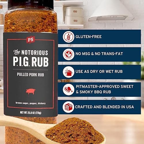 Miniatura 2 de PS Seasoning Notorious PIG  Condimento para Cerdo Desmenuzado y Marinado Seco  Condimento para Cerdo Desmenuzado, Condimentos BBQ para Ahumar y Asar