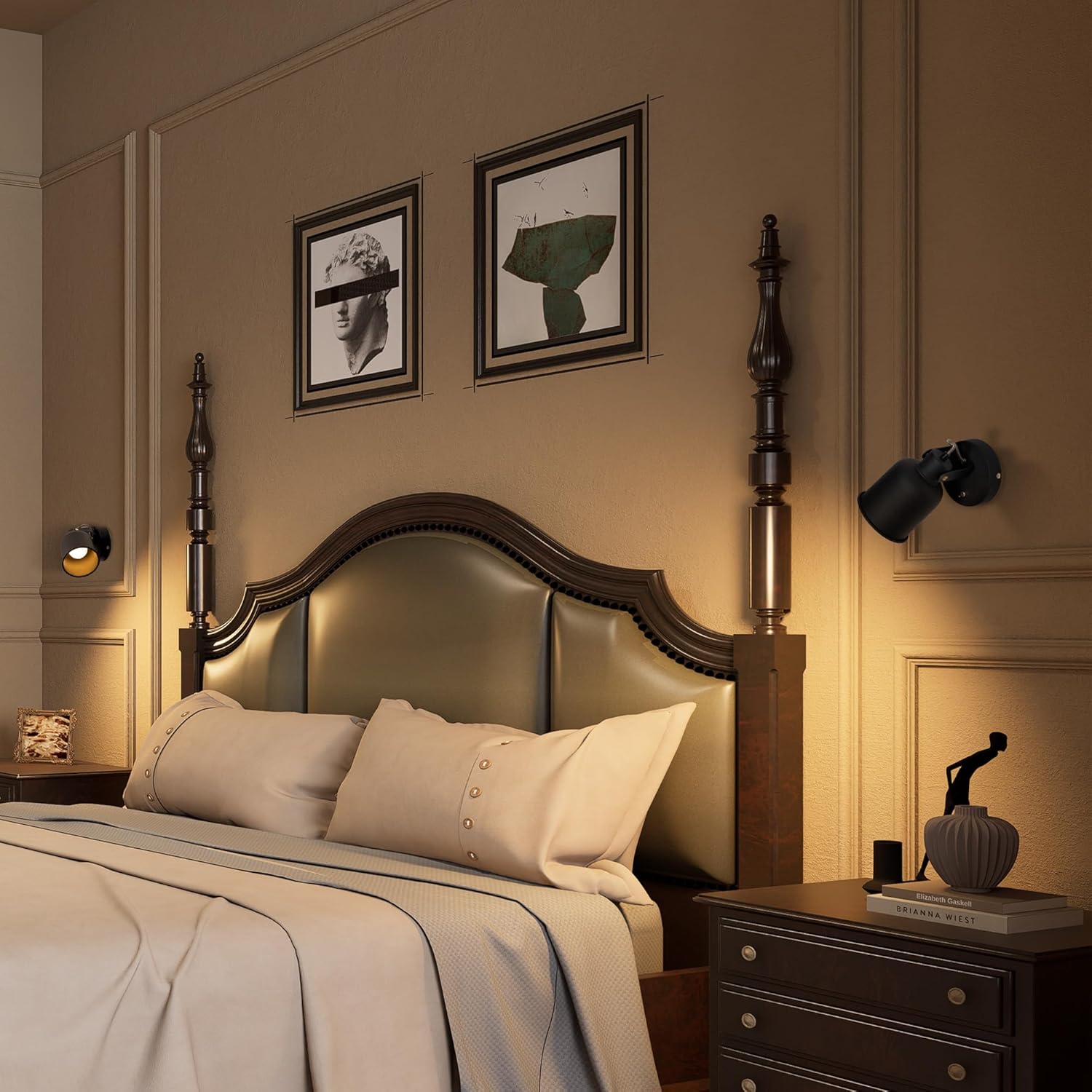 Aisilan Bedroom Wall Sconces with On/Off Switch Hardwire Black Wall Light with E26 Bulb Indoor Sconce Wall Lighting for Bedside 7W Wall Mounted Light for Living Room Hallway Fireplace