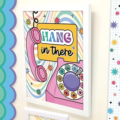 Miniatura 6 de Carson Dellosa Education Happily Ever Elementary Retro Remix 12 piezas de carteles motivacionales, de los años 70 y 80, arte de pared inspirador con