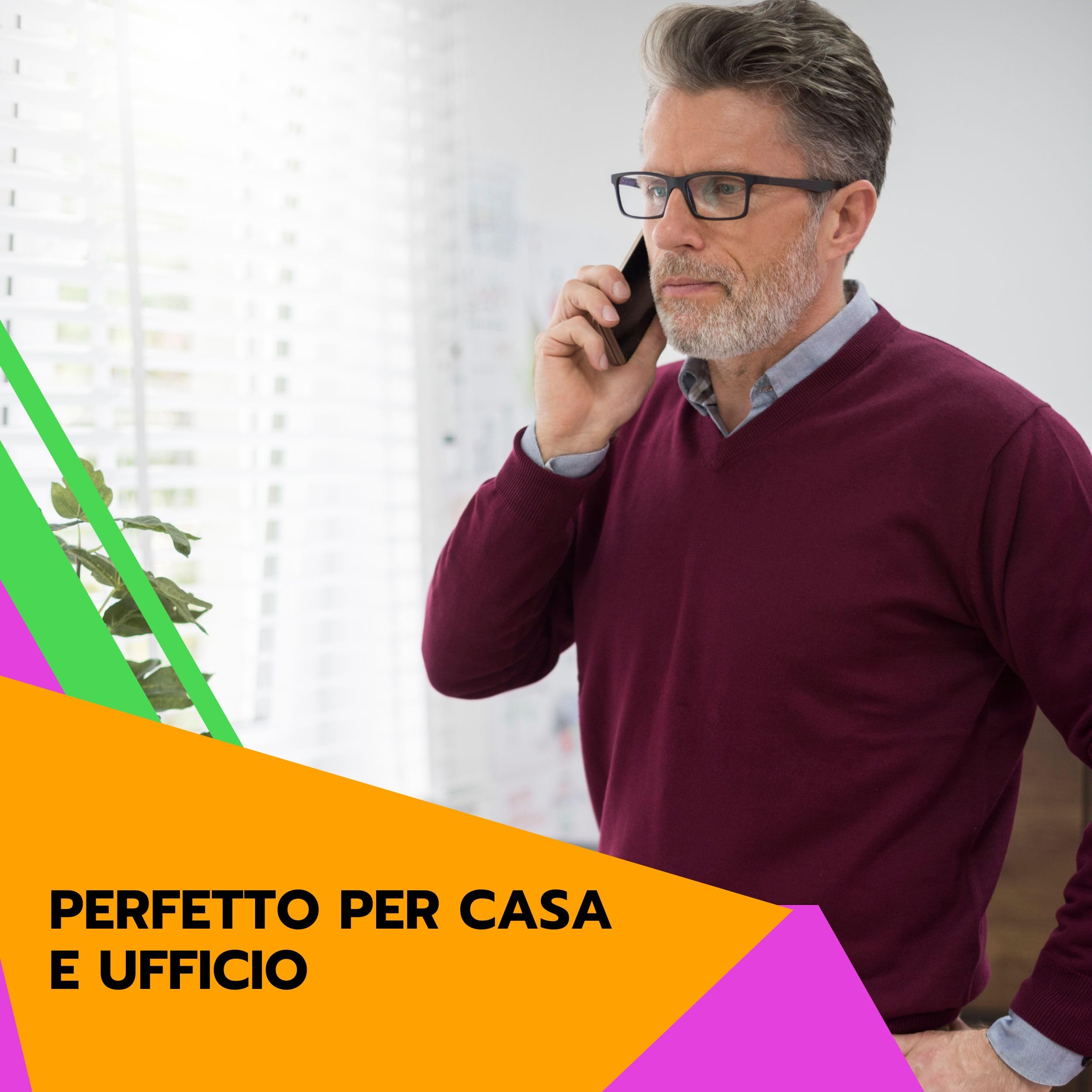 SAIET - Telefono Cordless Casa e Ufficio 13500783 - con Vivavoce DECT GAP LCD - con Tasti Grandi e Schermo Intuitivo - Nero