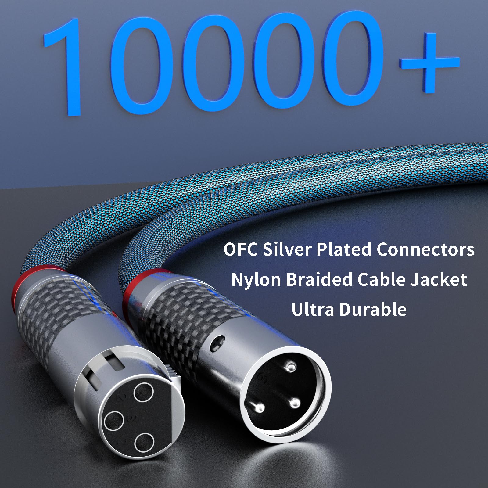 Monosaudio Câble d'interconnexion audio équilibré Hi-Fi audio 3 broches XLR femelle vers XLR mâle 1,5 m