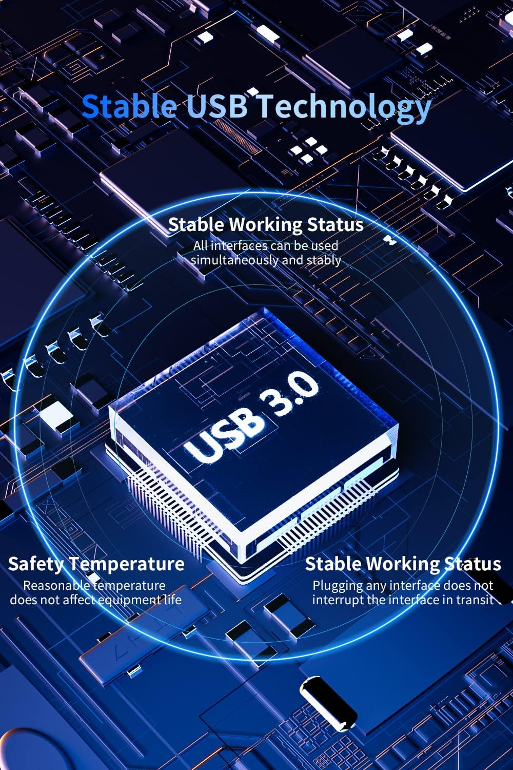 UtechSmart USB Hub, 4-Port USB 3.0 Hub, Ultra-Slim USB Adapter for Laptop, 5Gbps Fast Data Transfer, USB 3.0 Splitter for Dell, HP, MacBook (Grey)