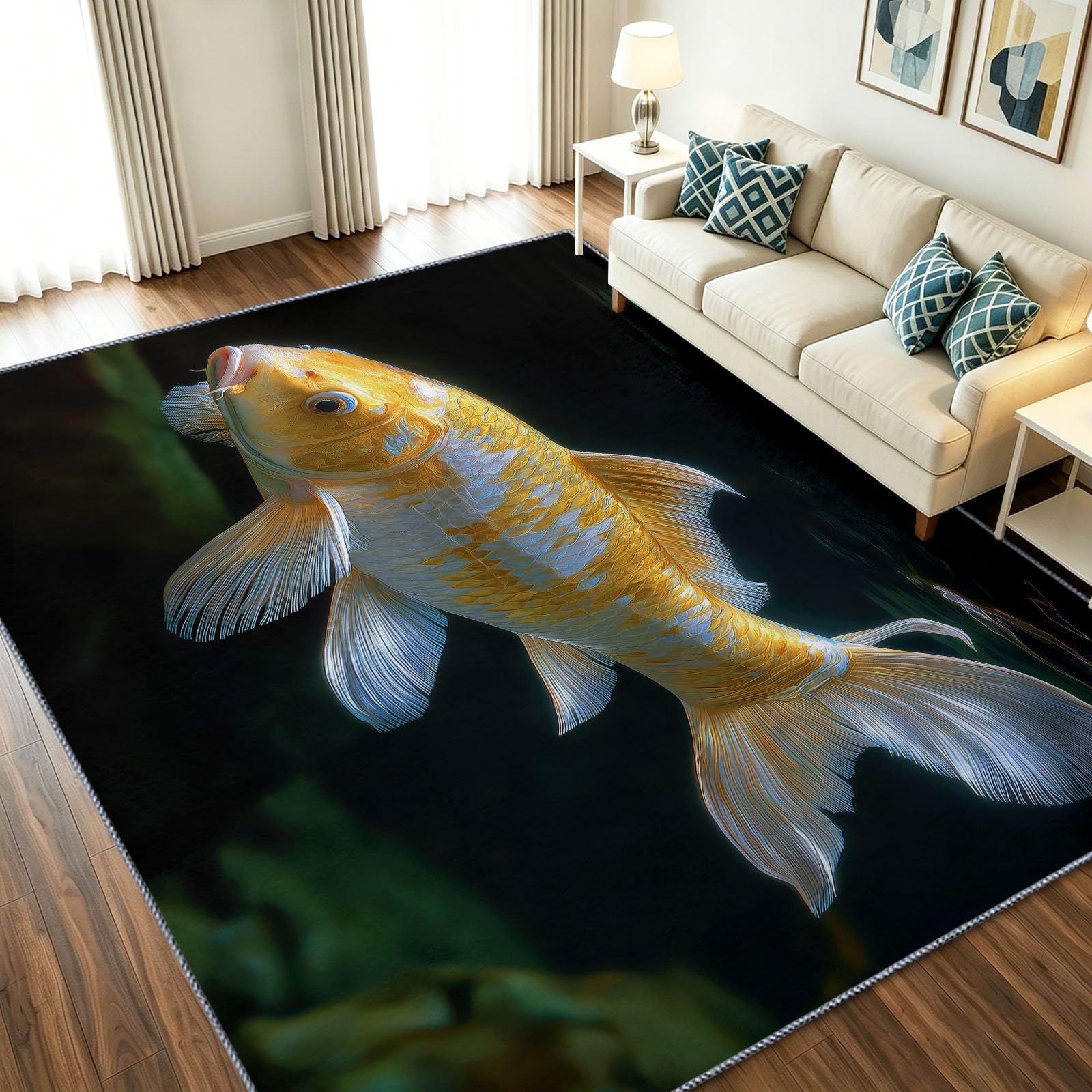 Tapis Entree Interieur Poils Courts Impression Animale - Tapis 60x90 Noir Antidérapant