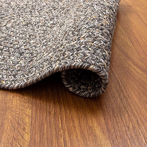 Miniatura 5 de Super Area Rugs Rustic Farmhouse Living - Alfombra trenzada reversible para interiores y exteriores, fabricada en Estados Unidos, color gris,