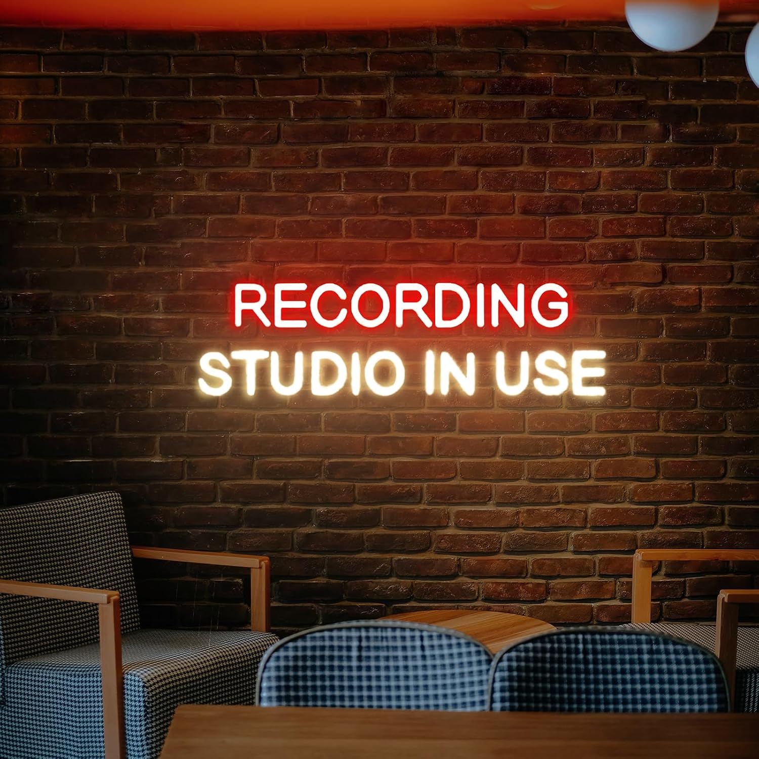 Recording Studio in Use Neon Sign 24 inches Dimmable LED Recording Studio Neon Light Up Signs Art Wall Decor for Home, Game Room, Studio, Podcast Studio Decorations