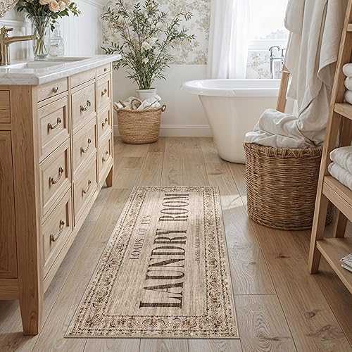 Miniatura 28 de Alfombra de Pasillo Lavable - Alfombras de Cocina de 2'6"x12' con Respaldo Antideslizante, Alfombras de Casa de Campo para Interiores para Sala