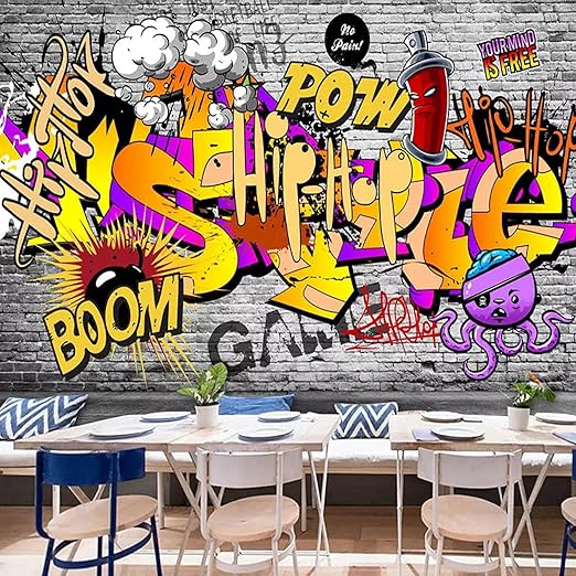 Amazon 写真の壁紙 3d ストリートグラフィティ壁画 Ktv バーの背景の壁画レストラン現代の創造的な壁の論文 3 D 壁紙