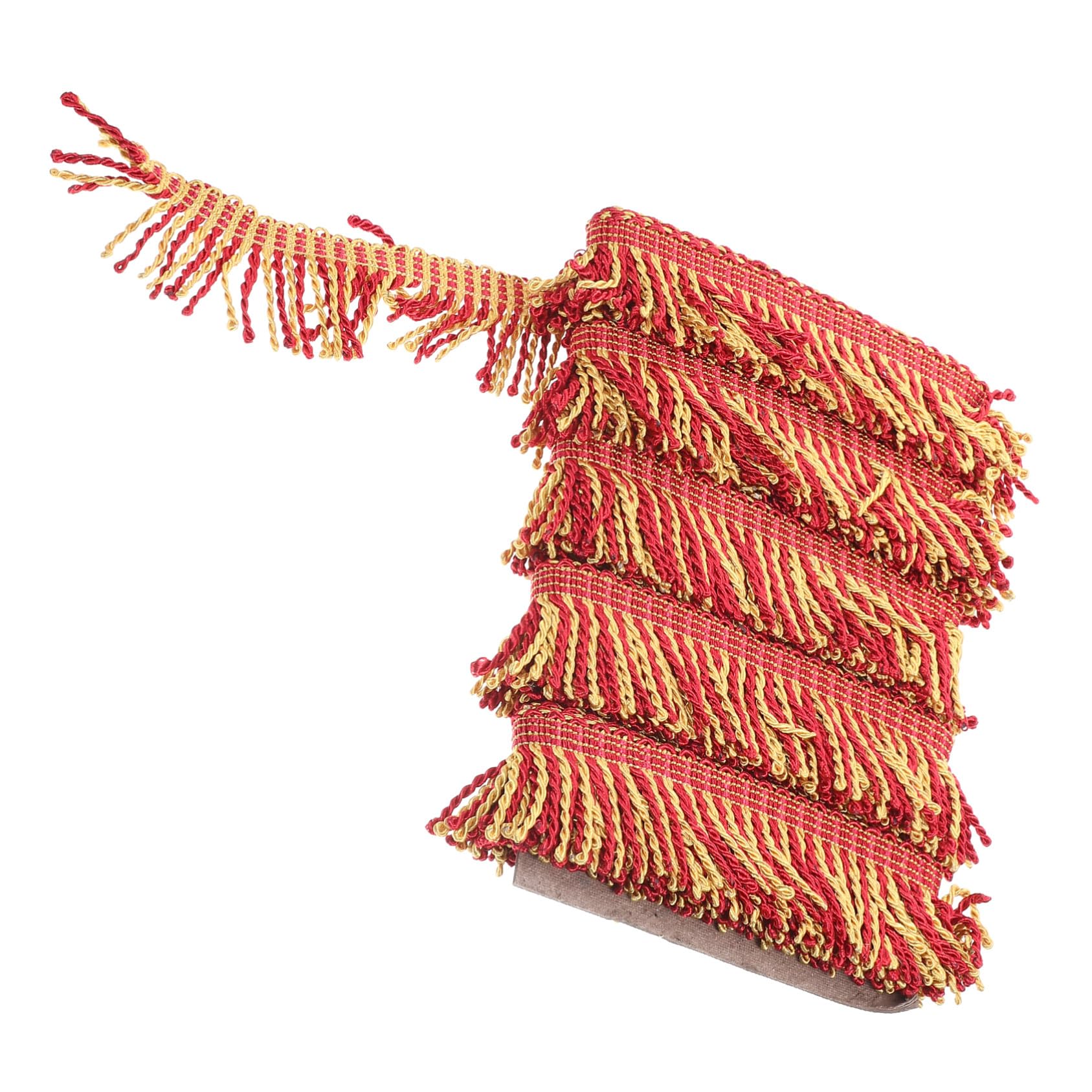 ORFOFE Frange Décorative Rideaux et Canapé Garniture à Franges Dorées et Rouges pour DIY Bordure Artisanale Lavable et Facile à Couper pour Coussins et Décorations Maison