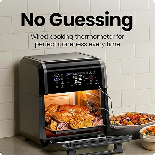 Miniatura 4 de CHEFMAN ExacTemp - Freidora de aire 5 en 1 de 12 cuartos de galón con termómetro de cocción inteligente integrado, 28 ajustes preestablecidos de