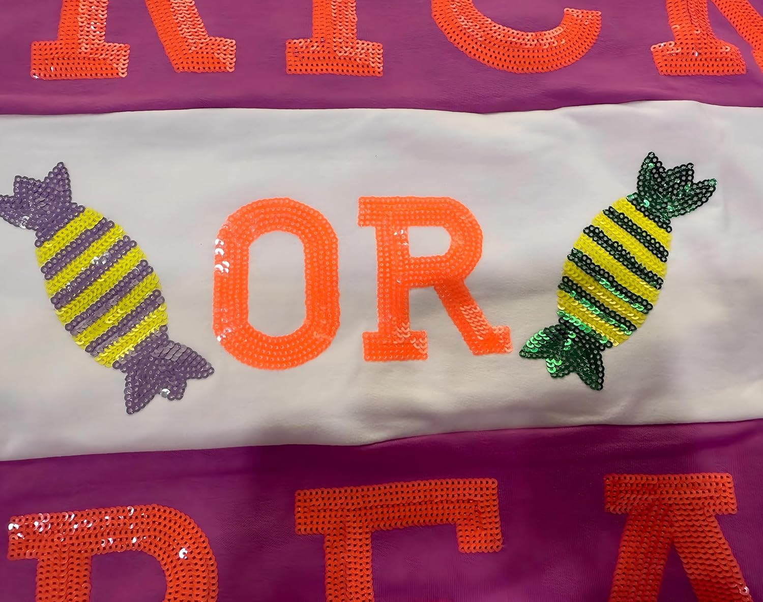 Halloween Sweatshirts for Women Sequin Color Block Crewneck Sweatshirts Long Sleeve Glitter Cute Sweatshirts - Image 7