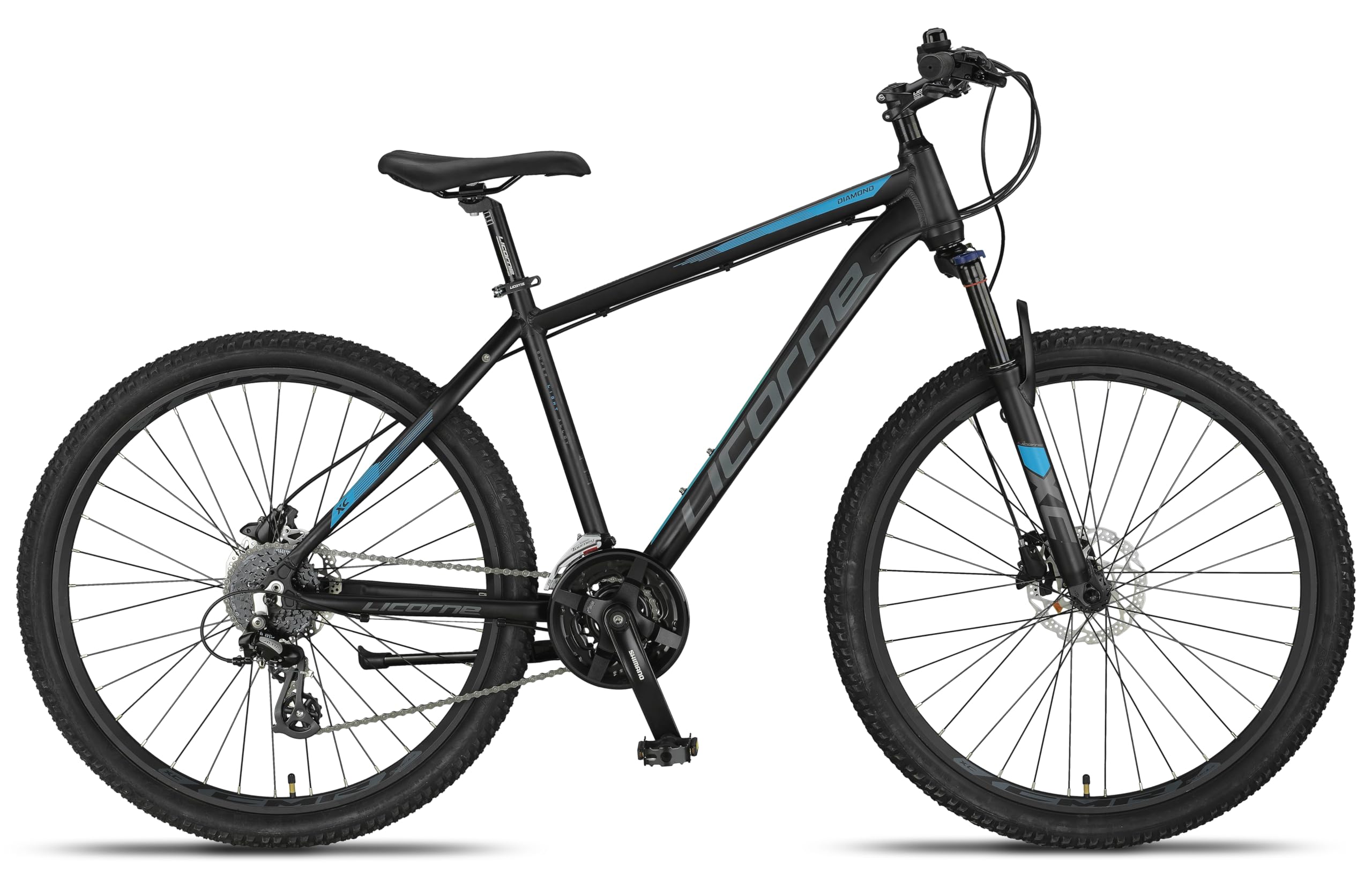 Licorne Bike Diamond Plus – Mountainbike 29 Zoll / 27,5 Zoll, Shimano 24-Gang Schaltung, hydraulische Scheibenbremsen, verriegelbare Federgabel, Schnellspanner Vorder- & Hinterrad