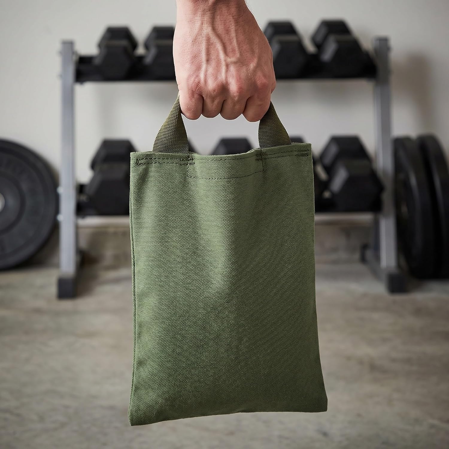 Portable Yoga Sand Bag Weight Training Bag Made of Sturdy Canvas with Metal D-Ring for Dynamic Resistance Training and Improved Movement Control, for Pilates and Outdoor Workouts