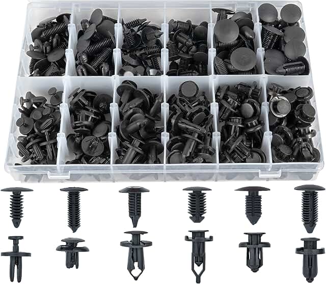 Sunplustrade 240 Pcs Bumper Clips Car Clips Plastic Rivets Fasteners Push Retainer Kit Most Popular Sizes Auto Push Pin Rivets Set for GM Ford Toyota Honda Chrysler
