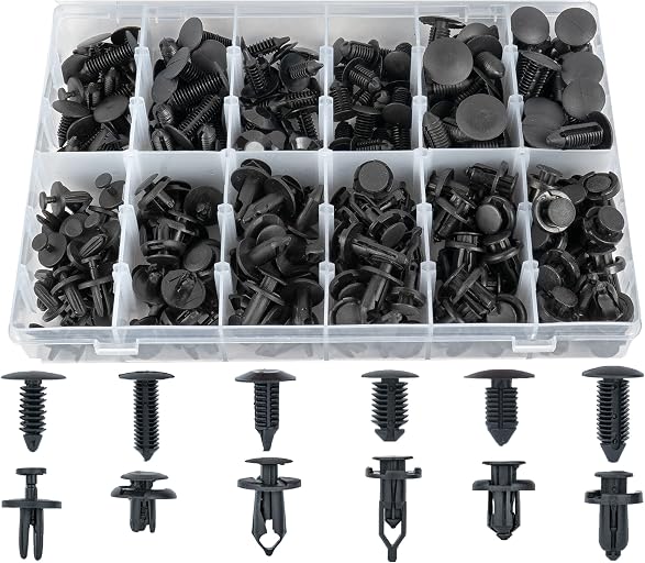 Sunplustrade 240 Pcs Bumper Clips Car Clips Plastic Rivets Fasteners Push Retainer Kit Most Popular Sizes Auto Push Pin Rivets Set for GM Ford Toyota Honda Chrysler