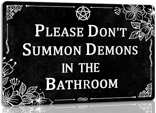 Vista 10 de Home of the Wicked Witch All Her Little Monsters and One Handsome Devil - Letrero de metal para pared de bruja de Halloween, decoración retro w13