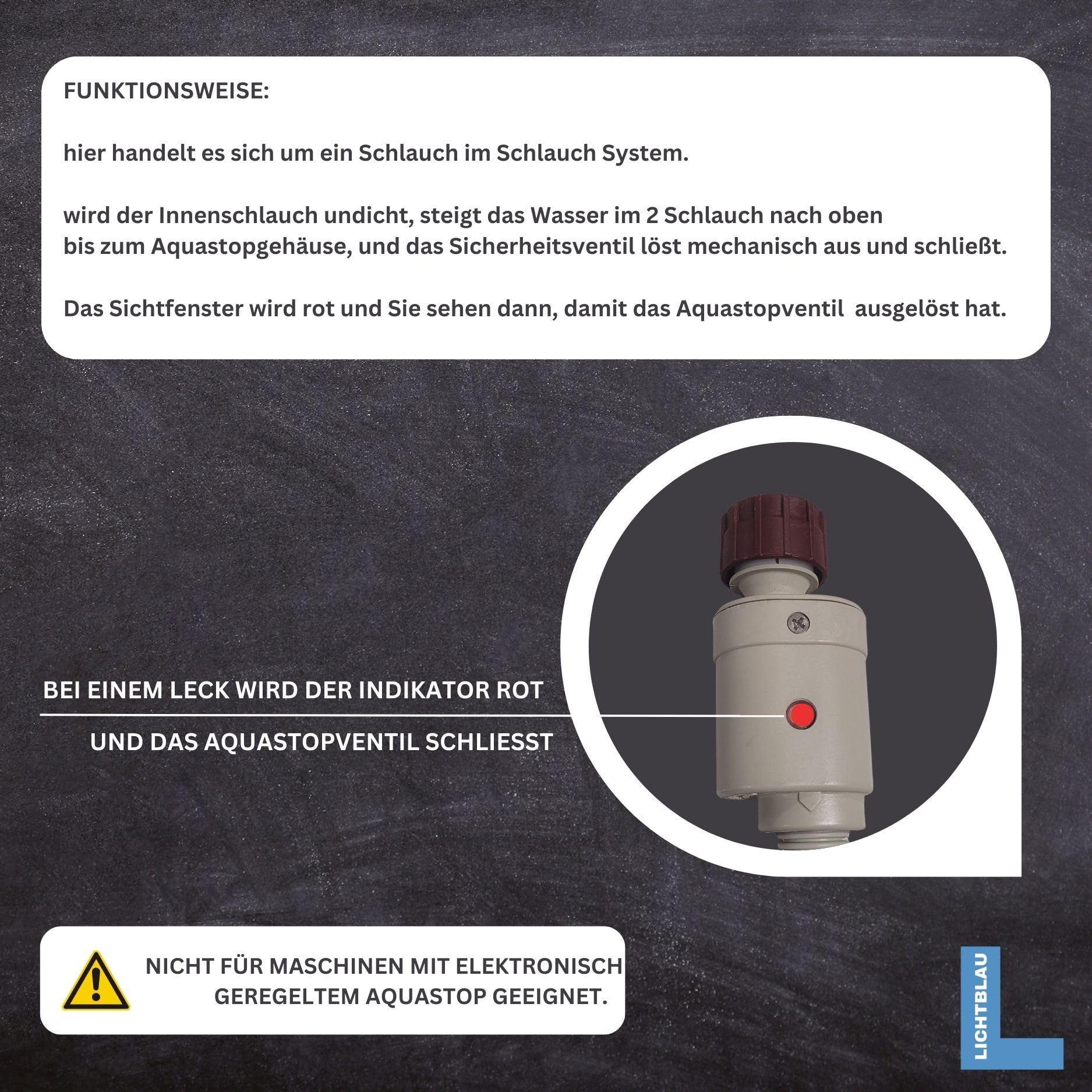LICHTBLAU Aquastop Schlauch 4 m Waschmaschine & Spülmaschine