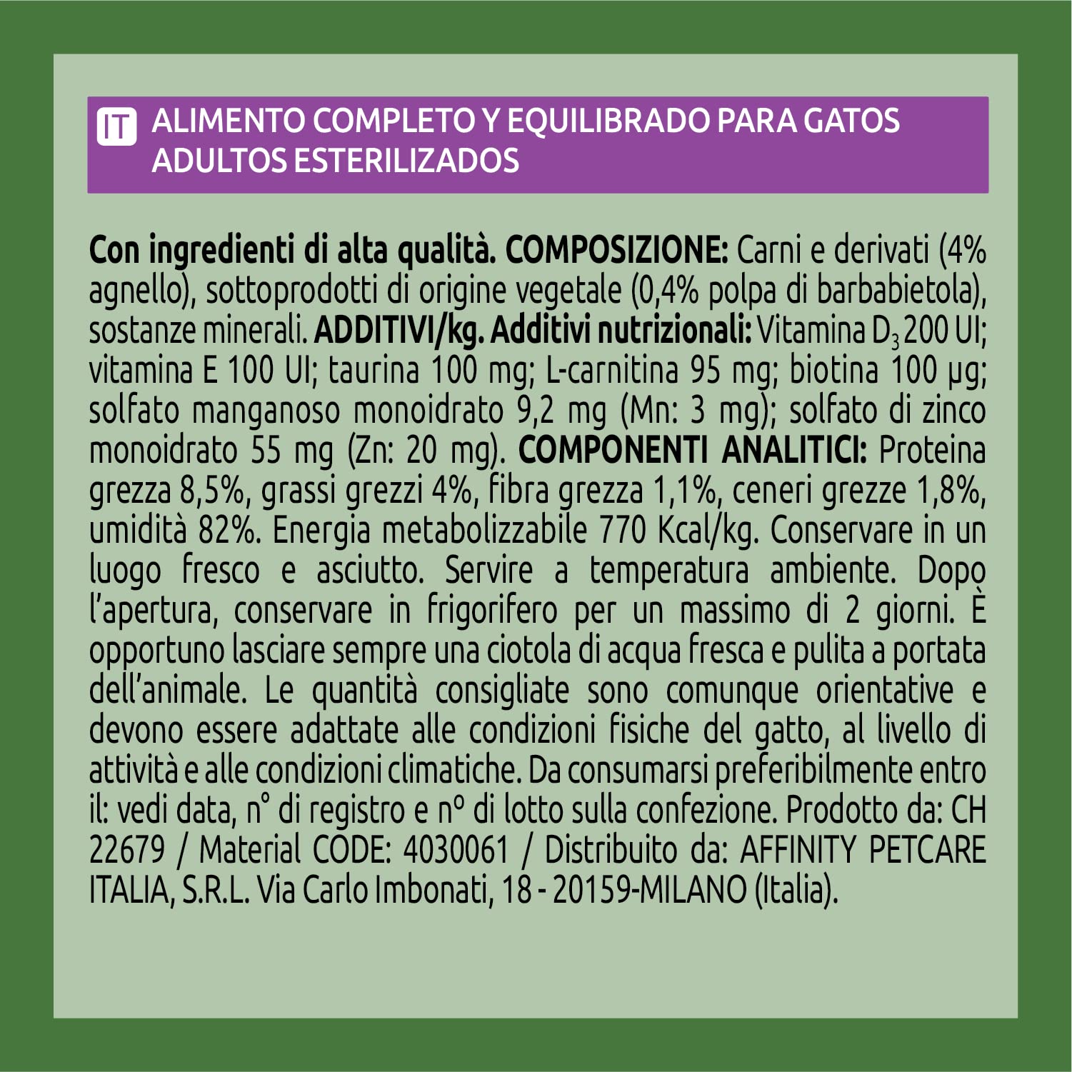 Ultima Cibo Umido per Gatti Fit & Delicious con Agnello: 24 Buste da 85g