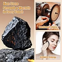 Vista 5 de Gua Sha Herramienta de masaje facial – Masajeador facial y corporal de jade negro para el bienestar, relajación, masaje de cuello, hombros, espalda