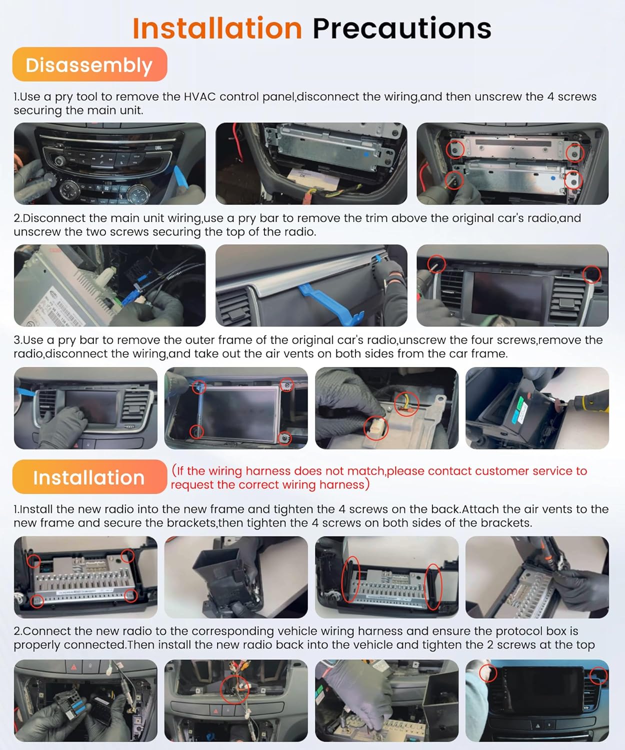 Step-by-step guide for car radio disassembly and installation